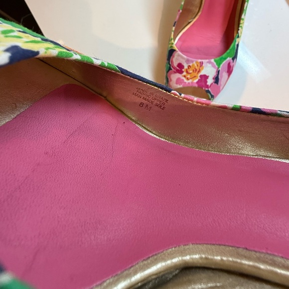 Lilly Pulitzer Floral Wedge Peep-Toe Shoes - Picture 3 of 11